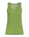 Majestic Filatures Woman Tank Top Light Green Size 1 Linen, Elastane