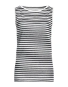 Majestic Filatures Woman Tank Top Midnight Blue Size 3 Linen, Elastane In Blue