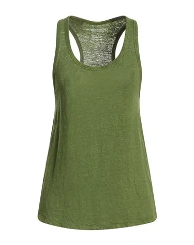Majestic Filatures Woman Tank Top Military Green Size 1 Linen, Elastane