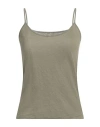 MAJESTIC MAJESTIC FILATURES WOMAN TANK TOP MILITARY GREEN SIZE 2 LINEN, ELASTANE