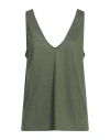 Majestic Filatures Woman Tank Top Military Green Size 4 Linen, Elastane