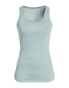Majestic Filatures Woman Tank Top Sage Green Size 0 Linen, Elastane In Green