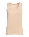 Majestic Filatures Woman Tank Top Sand Size 1 Linen, Elastane In Beige