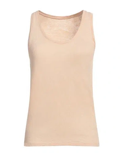 Majestic Filatures Woman Tank Top Sand Size 1 Linen, Elastane In Beige