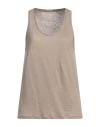Majestic Filatures Woman Tank Top Sand Size 3 Linen, Elastane In Beige