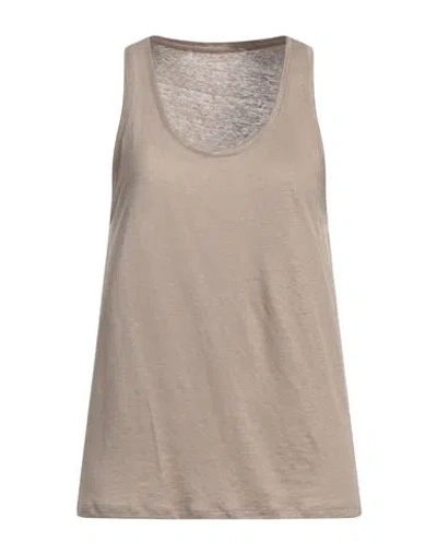 Majestic Filatures Woman Tank Top Sand Size 3 Linen, Elastane In Beige