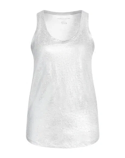Majestic Filatures Woman Tank Top Silver Size 1 Linen, Elastane In White