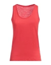 Majestic Filatures Woman Tank Top Tomato Red Size 4 Linen, Elastane