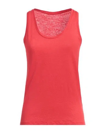 Majestic Filatures Woman Tank Top Tomato Red Size 4 Linen, Elastane
