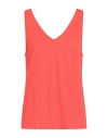 Majestic Filatures Woman Tank Top Tomato Red Size 4 Linen, Elastane