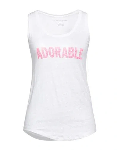 Majestic Filatures Woman Tank Top White Size 4 Linen, Elastane