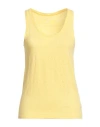 Majestic Filatures Woman Tank Top Yellow Size 1 Linen, Elastane In Yellow