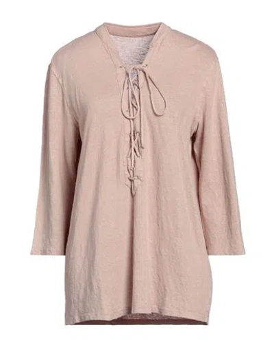 Majestic Filatures Woman Top Beige Size 1 Linen, Elastane