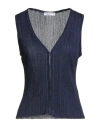 Majestic Filatures Woman Cardigan Navy Size 1 Acetate, Metallic Fiber, Polyamide In Blue