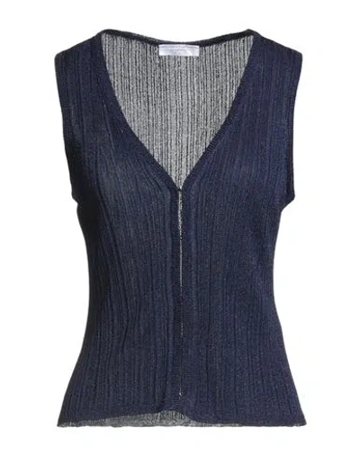 MAJESTIC MAJESTIC FILATURES WOMAN TOP BLUE SIZE 1 ACETATE, METALLIC FIBER, POLYAMIDE