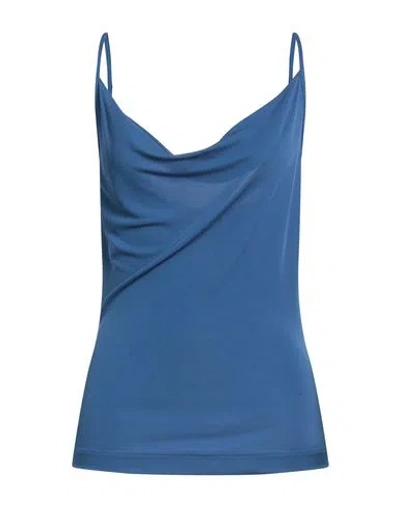 Majestic Filatures Woman Top Blue Size 1 Viscose, Elastane