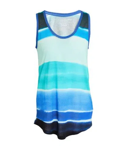 Majestic Filatures Woman Top Blue Size 1 Viscose, Linen