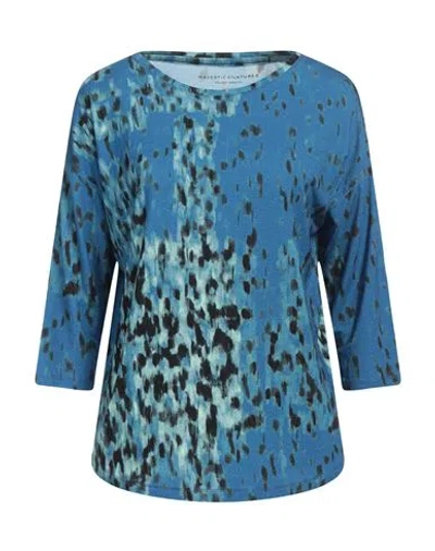 Majestic Filatures Woman Top Bright Blue Size 4 Viscose, Linen, Elastane