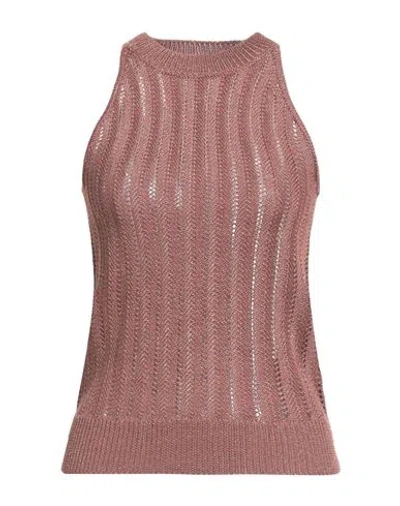 Majestic Filatures Woman Top Brown Size 1 Viscose, Lurex, Polyamide