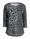 Majestic Filatures Woman Top Charcoal Size 2 Viscose, Linen, Elastane In Grey
