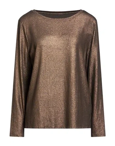 Majestic Filatures Woman Top Dark Brown Size 3 Viscose, Elastane
