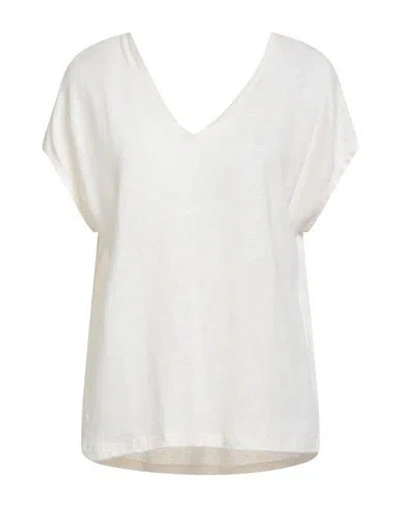 Majestic Filatures Woman Top Ivory Size 1 Linen, Elastane In White