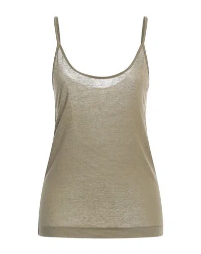 Majestic Filatures Woman Top Military Green Size 1 Cotton, Elastane