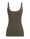 Majestic Filatures Woman Top Military Green Size 1 Organic Cotton, Elastane In Gray