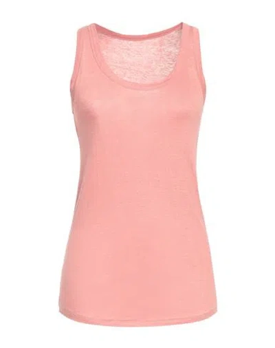 MAJESTIC MAJESTIC FILATURES WOMAN TANK TOP ANTIQUE ROSE SIZE 1 LINEN, ELASTANE