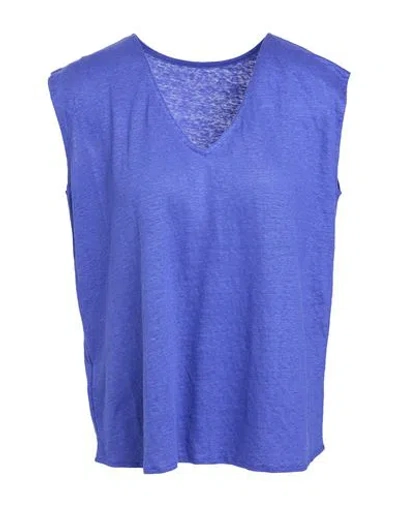 Majestic Filatures Woman Top Purple Size 0 Linen, Elastane In Animal Print
