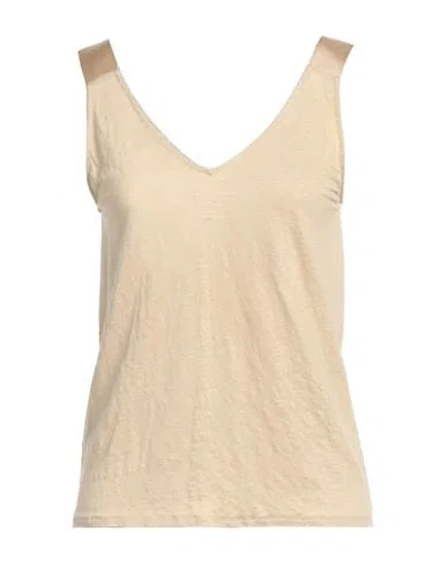 Majestic Filatures Woman Top Sand Size 1 Linen, Elastane In Beige