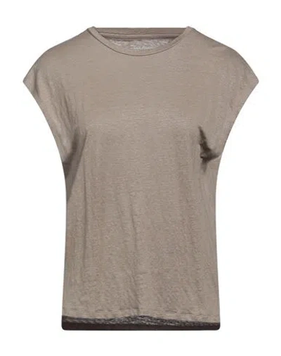 Majestic Filatures Woman Top Taupe Size 1 Linen, Elastane In Grey