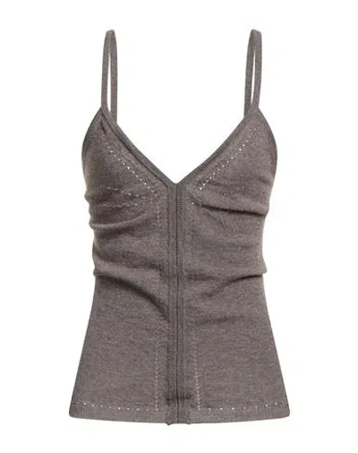 Majestic Filatures Woman Top Taupe Size 1 Wool, Cashmere In Gray