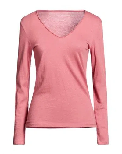 Majestic Filatures Woman T-shirt Antique Rose Size 1 Cotton, Cashmere In Pink