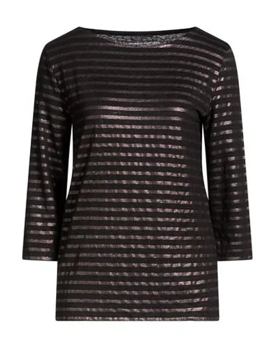Majestic Filatures Woman T-shirt Black Size 1 Linen, Elastane