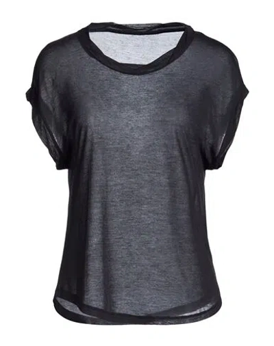 Majestic Filatures Woman T-shirt Black Size 1 Micro Modal, Cashmere