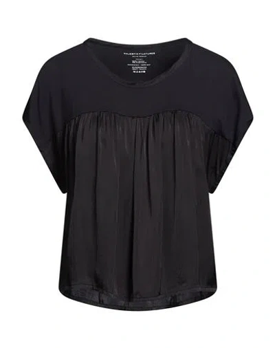 Majestic Filatures Woman T-shirt Black Size 1 Viscose, Elastane