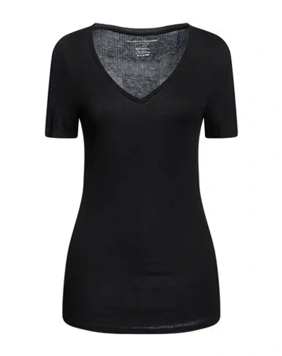 Majestic Filatures Woman T-shirt Black Size 4 Viscose, Elastane
