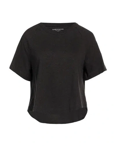 Majestic Filatures Woman T-shirt Charcoal Size 1 Organic Cotton In Black