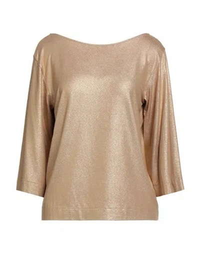 Majestic Filatures Woman T-shirt Gold Size 1 Viscose, Elastane