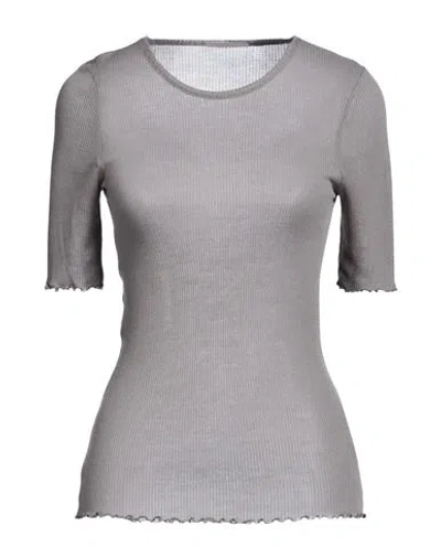 Majestic Filatures Woman T-shirt Grey Size 1 Micro Modal, Cashmere In Gray
