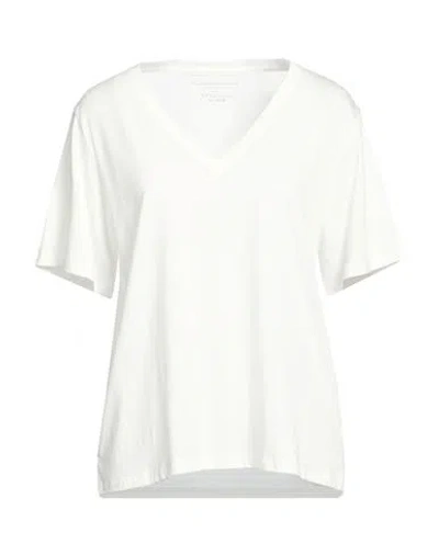 Majestic Filatures Woman T-shirt Ivory Size 1 Lyocell, Organic Cotton In White