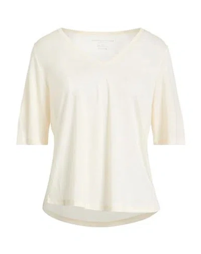 Majestic Filatures Woman T-shirt Ivory Size 1 Lyocell, Virgin Wool In Brown