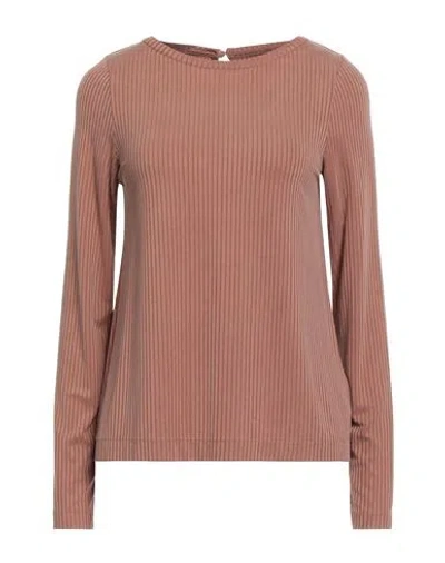 Majestic Filatures Woman T-shirt Light Brown Size 1 Cupro, Elastane