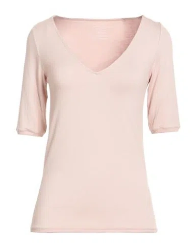 Majestic Filatures Woman T-shirt Light Pink Size 1 Viscose, Elastane In White