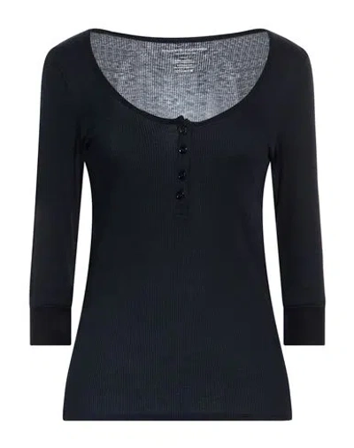 Majestic Filatures Woman T-shirt Navy Size 2 Viscose, Elastane In Blue