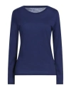 Majestic Filatures Woman T-shirt Navy Size 3 Cotton, Cashmere In Blue