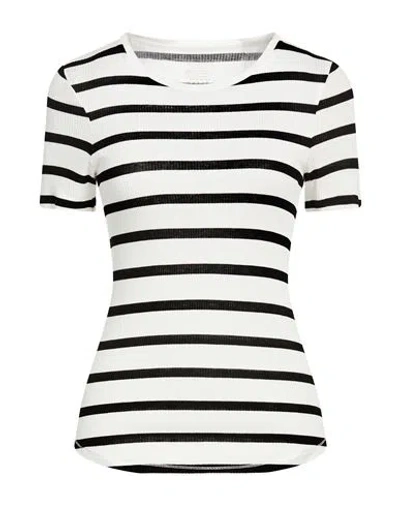 Majestic Filatures Woman T-shirt Off White Size 1 Viscose, Elastane In Metallic