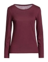 Majestic Filatures Woman T-shirt Plum Size 1 Cotton, Cashmere In Burgundy