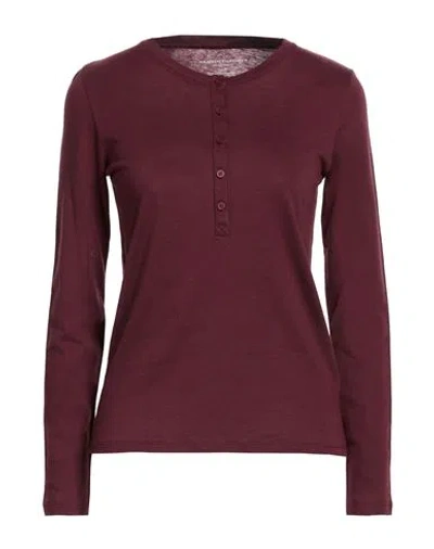 Majestic Filatures Woman T-shirt Plum Size 1 Organic Cotton, Cashmere In Burgundy